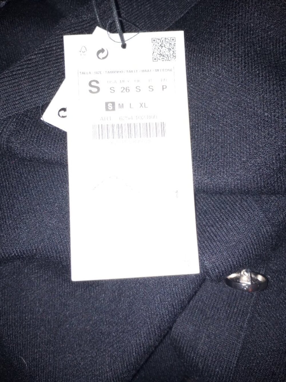 ZARA Black Thick Collar Knit Cardigan Sweater NWT - Picture 5 of 5